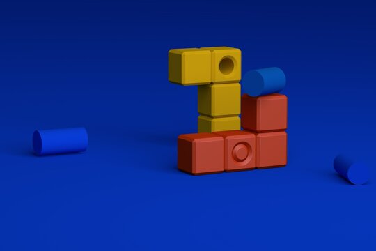 3d rendering modular system illustration