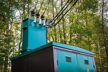 High voltage power transformer substation
