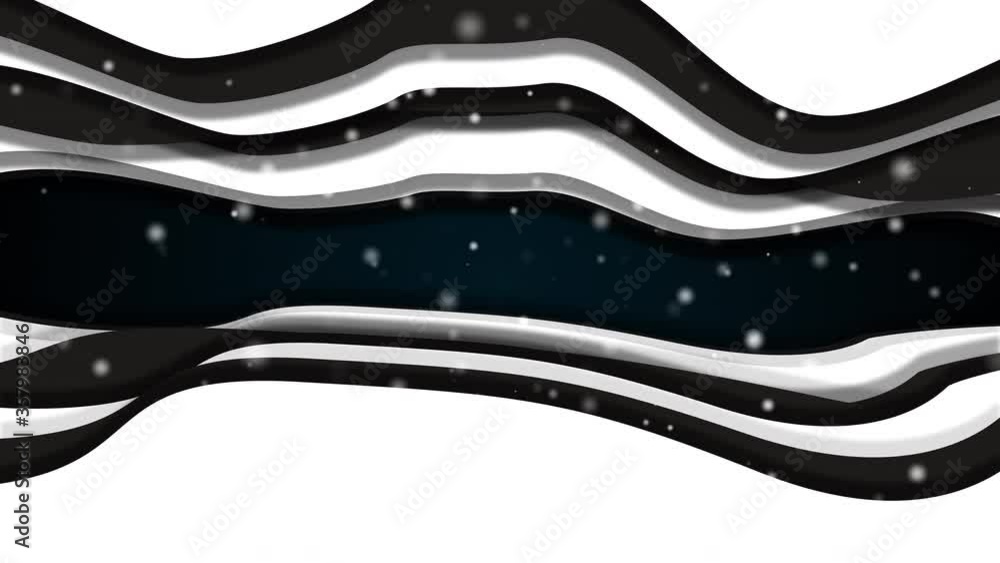 Poster computer generated abstract shape of tunnel. 3d rendering of color multilayer slice with wavy passag
