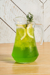 summer drink on the wooden background