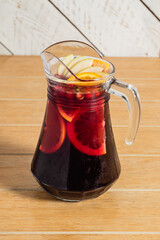summer drink on the wooden background