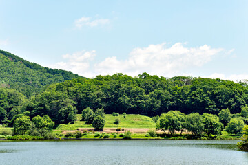 View of Arima-fuji public park in Sanda city, Hyogo, Japan in early summer