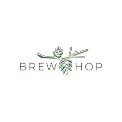 Fototapeta premium hop brew logo vector icon illustration