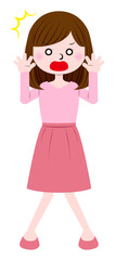 Illustration of a woman with a surprised expression