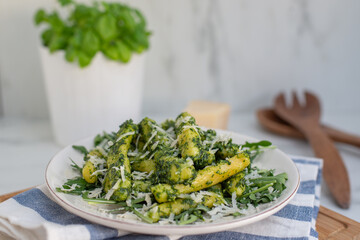 home made german home made wild garlic dumplings