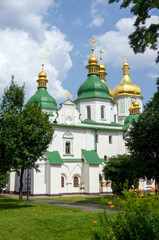 Fototapeta na wymiar Exteriors of Saint Sophia's Cathedral, Kyiv, Ukraine