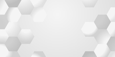 立体　六角形　白　背景