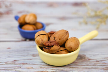 Delicious almond nuts are on the table
