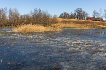 lake in early springtime with reflections