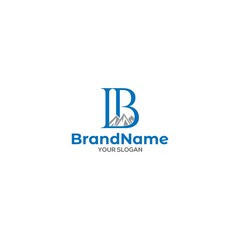 LB Mountain Logo Design Vector