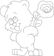 polar bear with a flower oso con flor