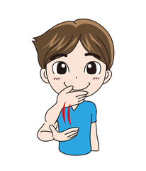 国際手話・ありがとう（男性）