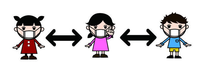 コロナ感染症の非常時：子供のマスク着用とソーシャルディスタンス