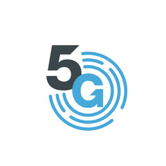 5G symbol new wireless internet wifi connection. Fifth innovative generation of the global high speed Internet network using modern digital devices.