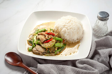 Stir fried rice sticks or noodle with prawns. Thai popular menu. Thai food is called Pad thai. 