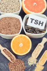 Nutritious products and ingredients containing vitamins for healthy thyroid