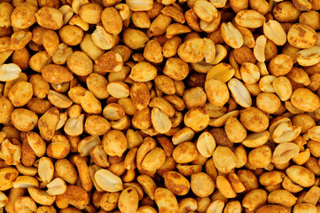 Dry roasted Peanut background high fibre and protein snack