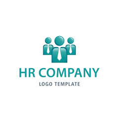 Working team, manager, community or hr-company - business people icon silhouette - vector logo template