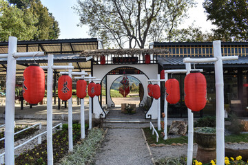 Asian decoration in the house. Chinese ornament 