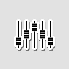 Sliders or Faders sign sticker isolated on gray background