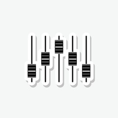 Sliders or Faders sign sticker isolated on gray background