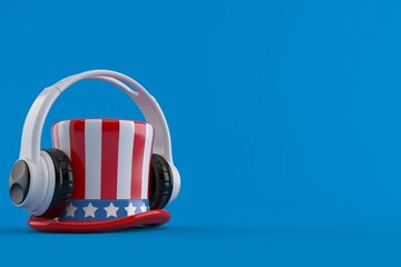 USA hat with headphones