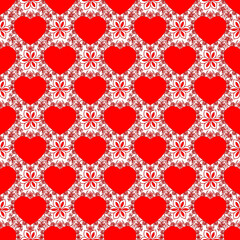 Creative composition with the image of hearts and flowers. Theme of summer, love, romance. Abstraction. Illustration for print, pattern for fabric and wallpaper.