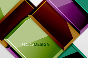Glossy glass squares with round elements geometric composition. Abstract geometric background with 3d effect composition For Wallpaper, Banner, Background, Card, Book Illustration, landing page