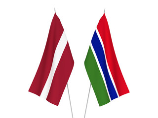Latvia and Republic of Gambia flags