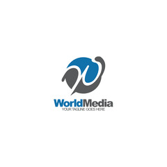 World media letter W company logo design