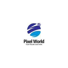 Pixel World Logo Design Concept