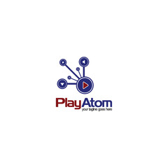 Play Atom logo for business company