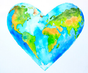 in love with the world, watercolour on paper