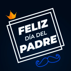 Feliz día del padre en español. Happy father's day in Spanish. Vector illustration