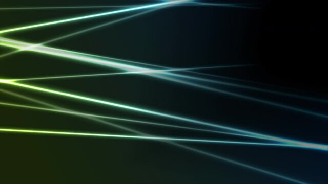 Blue and green neon laser lines technology modern motion design. Futuristic luminous background. Seamless looping. Video animation Ultra HD 4K 3840x2160