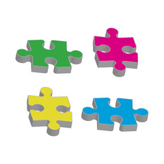 Fototapeta premium Set puzzle pieces. Texture mosaic background. Vector.