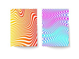 Template for booklet, flyer, brochure or poster in optical illusion style