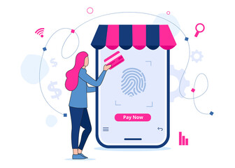 Security in identity technology concept Illustration