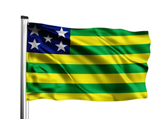 Goias flag. One of the states of Brazil. White Background.