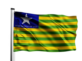 Piaui flag. One of the states of Brazil. White Background.
