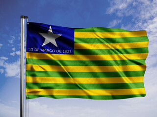 Piaui flag. One of the states of Brazil.
