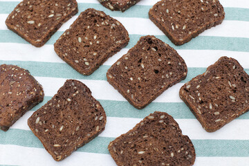.Pieces of brown bread