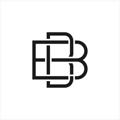 Creative Minimalist Solid Letter BB Iconic Logo Design Using Letters B B
