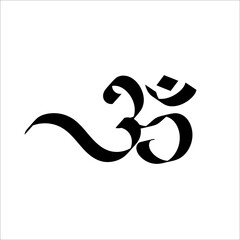 Om / Aum - symbol of Hinduism flat icon for apps and websites - obrazy, fototapety, plakaty