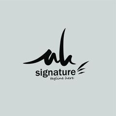 Obraz premium ak initial handwriting logo vector