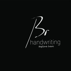 Br initial handwriting logo vector