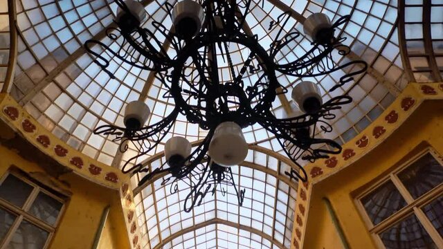 Black Eagle Tainted Glass Dome Passage Interior City of Oradea Romania