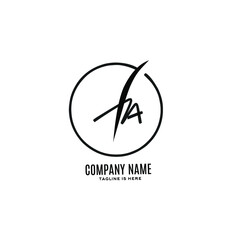 hA initial handwriting logo vector