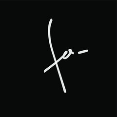 fa initial handwriting logo vector