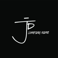 jD initial handwriting logo vector